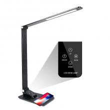 Lit Up Lighting TL2112BK - Q1 Wireless charging Table Lamp with color temperature adjustment 3000k-6000k, In Black