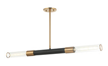 Matteo Lighting C61202MBAG - Tubo Matte Black + Aged Gold Brass Pendant