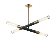 Matteo Lighting C61204MBAG - Tubo Matte Black + Aged Gold Brass Pendant