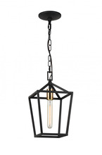 Matteo Lighting C61701RB - Scatola Rusty Black and Aged Gold Brass Accents Pendant