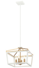 Matteo Lighting C67004WHAG - Mavonshire White + Aged Gold Brass Chandelier
