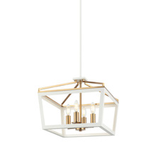 Matteo Lighting C67004WHAG - Mavonshire White + Aged Gold Brass Chandelier