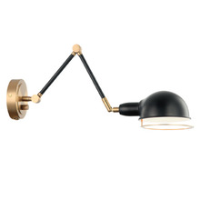 Matteo Lighting S00721AGBK - Blare Aged Gold Brass + Black Wall Sconce