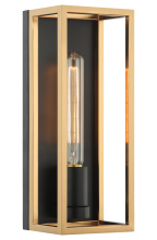 Matteo Lighting S15141BKAG - Shadowbox Black + Aged Gold Brass Wall Sconce