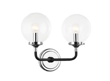 Matteo Lighting W58202CHCL - Particles Black and Chrome Wall Sconce