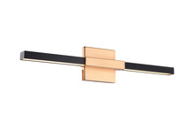 Matteo Lighting W64721MBAG - Lineare Matte Black and Aged Gold Brass Wall Sconce