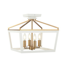 Matteo Lighting X67004WHAG - Mavonshire White + Aged Gold Brass Ceiling Mount
