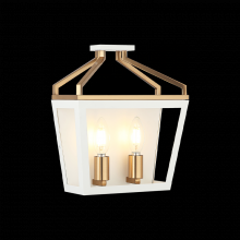 Matteo Lighting W67012WHAG - Mavonshire White + Aged Gold Brass Wall Sconce