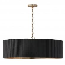 Capital Canada 450741KR - 4-Light Chandelier in Matte Brass and Handcrafted Mango Wood in Black Stain
