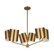 Kuzco Lighting Inc CH58830-BG - Keiko 30-in Brushed Gold 6 Lights Chandelier