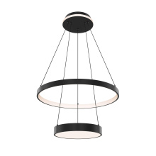 DALS CFPD20-CC-BK - Two-tier 20-inch pendant, two-zone lighting with a lit canopy
