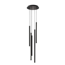 DALS PDLED120-5-BK - Round Canopy - 5 piece Decorative pendant cylinder