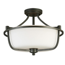 Eglo Canada 202904A - 3 LT Semi Flush Ceiling Light w/ Graphite Finish & Frosted Glass Shades