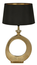 Eglo Canada 206367A - 1 LT Table Lamp w/ Gold Finish & Black Textile Exterior w/ Gold Foil Interior Shade